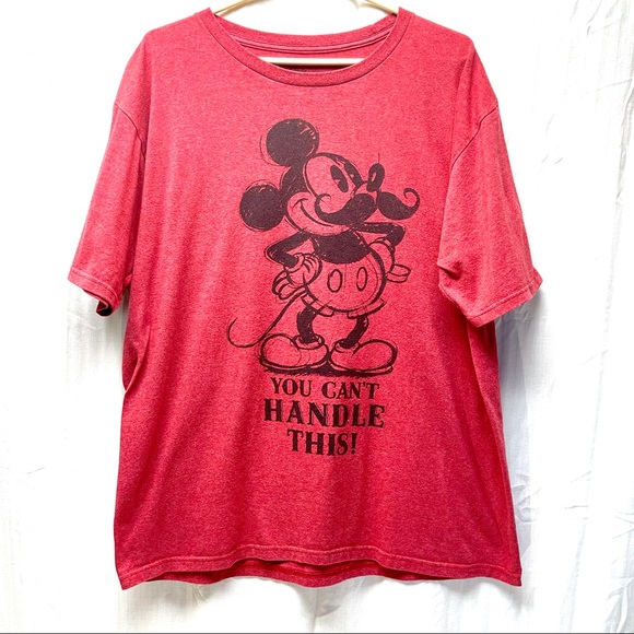 Mickey Mouse Mustache T-shirt XL Red distressed Disney - Picture 2 of 10
